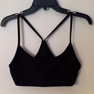 Vuori Black Strappy Cross-Back Bralette